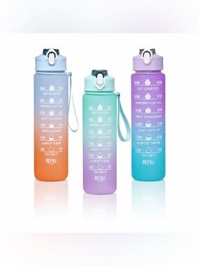 🌸☀️ Motivational Time Marker Water Bottle | 750ml | Fitness and Wellness Gift 🎀